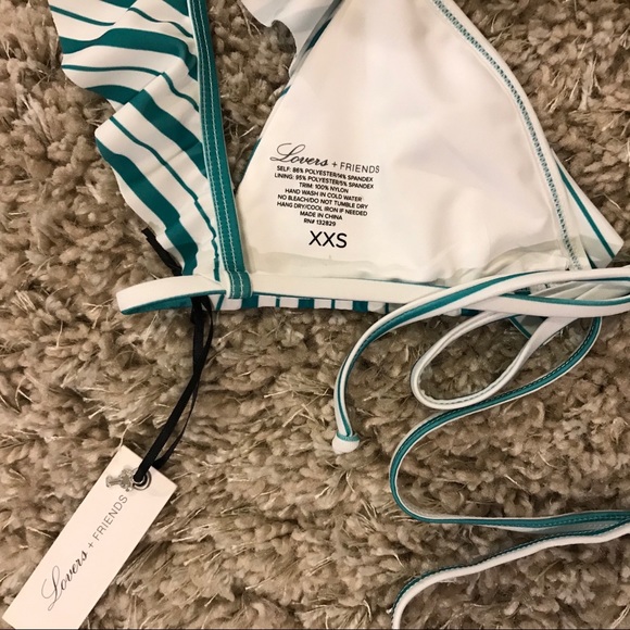 Lovers + Friends Swim Lovers Friends Ruffle Wrap Tie Bikini Top Nwt
